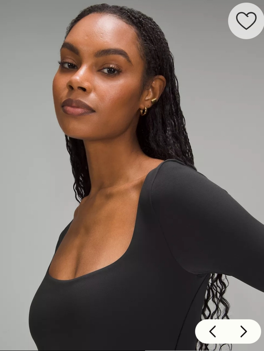 NWT Lululemon Athletica Black Scoop-Neck Long Sleeve Bodysuit